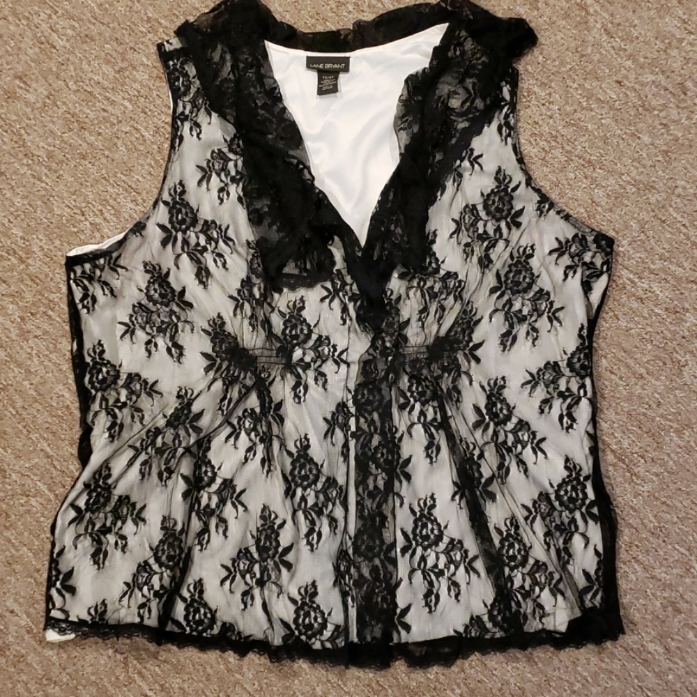 Lace overlay tank top